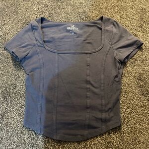 Hollister Women's Charcoal Short Sleeve Top